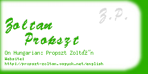 zoltan propszt business card